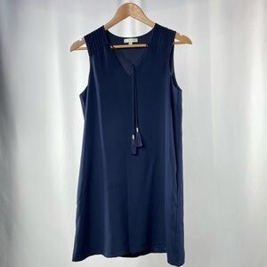 Jade Melody Tam Sleeveless Tie Tassel‎ Shift Dress in Navy Size Small